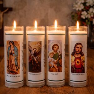 Kit de Velas Votivas 7 Dias para Oração e Quaresma - 4 unidades